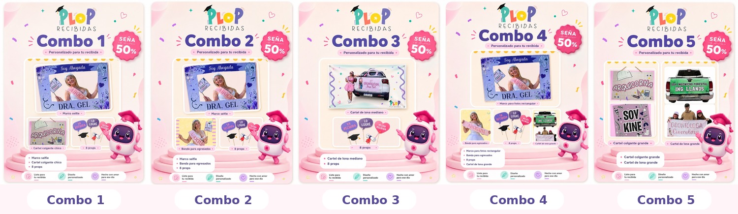 Composición de combos personalizados Plop para una recibida
